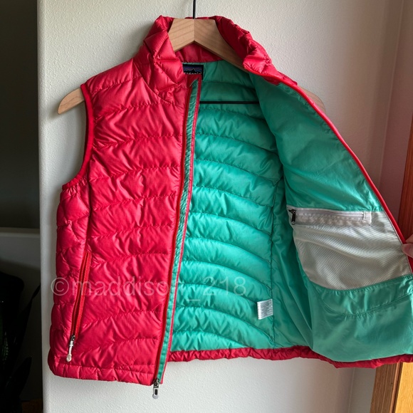 Patagonia Down Sweater Vest Small Maraschino Red Pink 800-fill-power down S - Picture 10 of 13